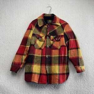 VTG 70s Famous Leather Garments Canada Flannel Plaid Shirt Fleece Lined Read